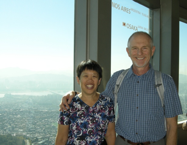 My husband and I enjoyed the view of the city from Seoul Tower.