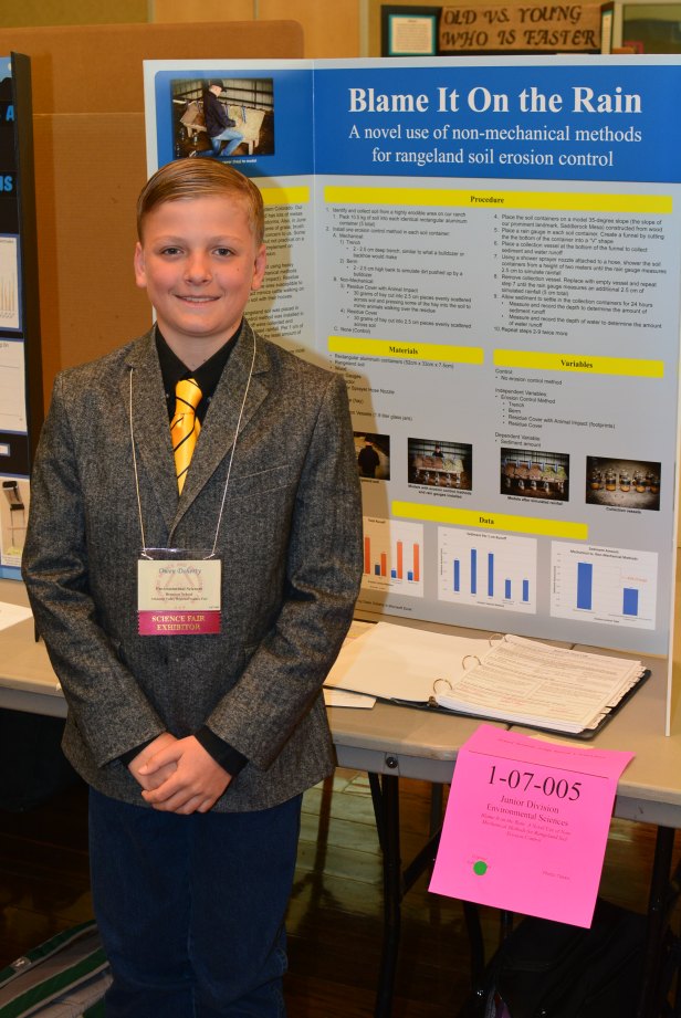 Third place GSA winner Mr. Owen Doherty. Photo courtesy of Colorado Science and Engineering Fair - used by permission.